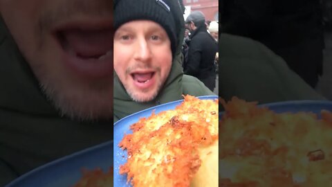 The Kartoffelpuffer or Potato pancake! a German Christmas market favorite