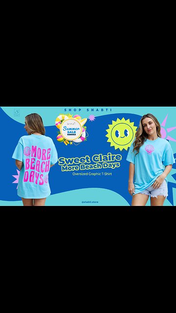 Sweet Claire "More Beach Days" Oversized Graphic T-Shirt