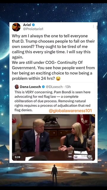 Sharing Ariel's tweet about Trump appointing Pam Bondi for AG