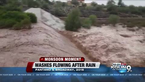 Washes flowing after rain