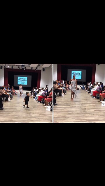 Mom chases kid down runway, results in epic wipeout