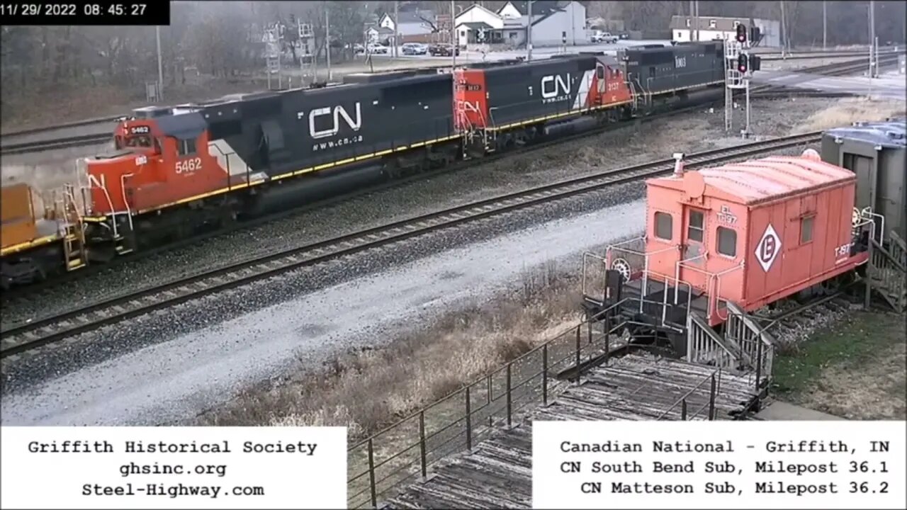 WB Manifest with IC, EJE and CN Power at Griffith, IN on November 29, 2022