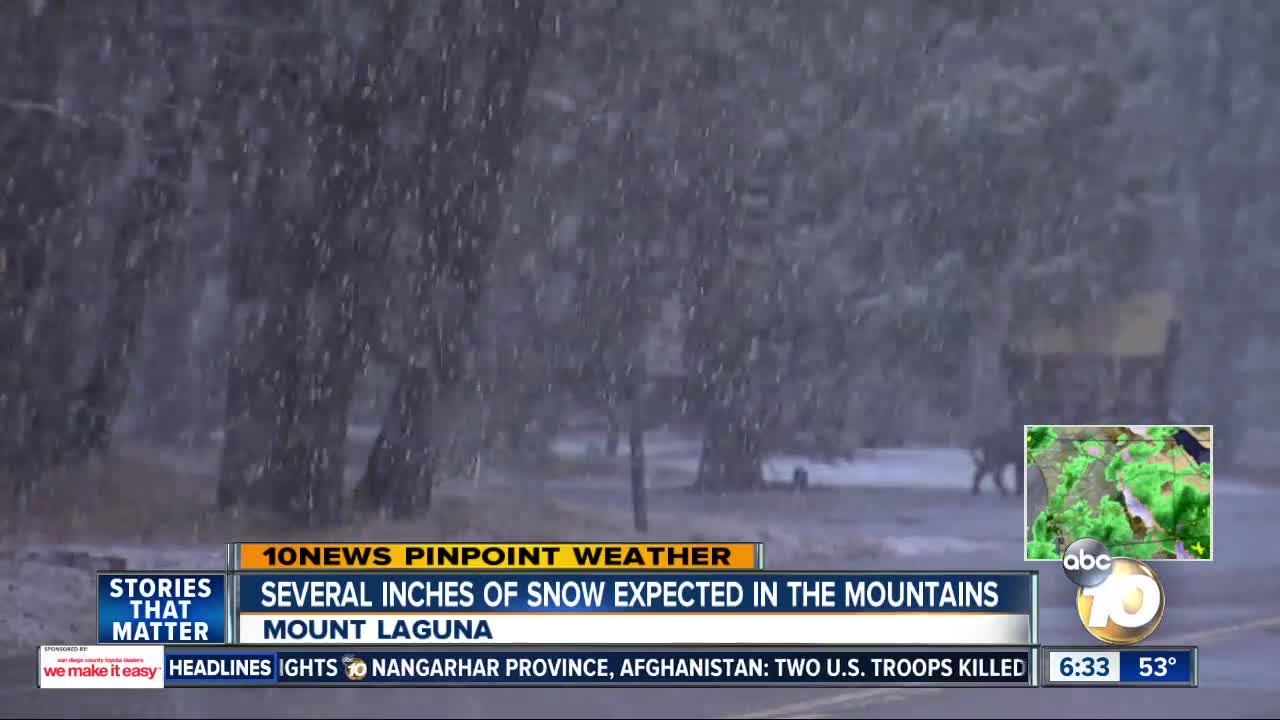 Snow to blanket San Diego's mountain communities