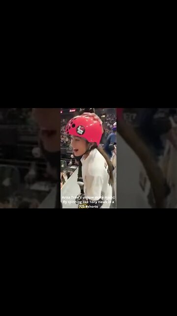 Arisa Trew's unique skate magic fly spinning like Tony Hawk in a 720 #shorts #skate