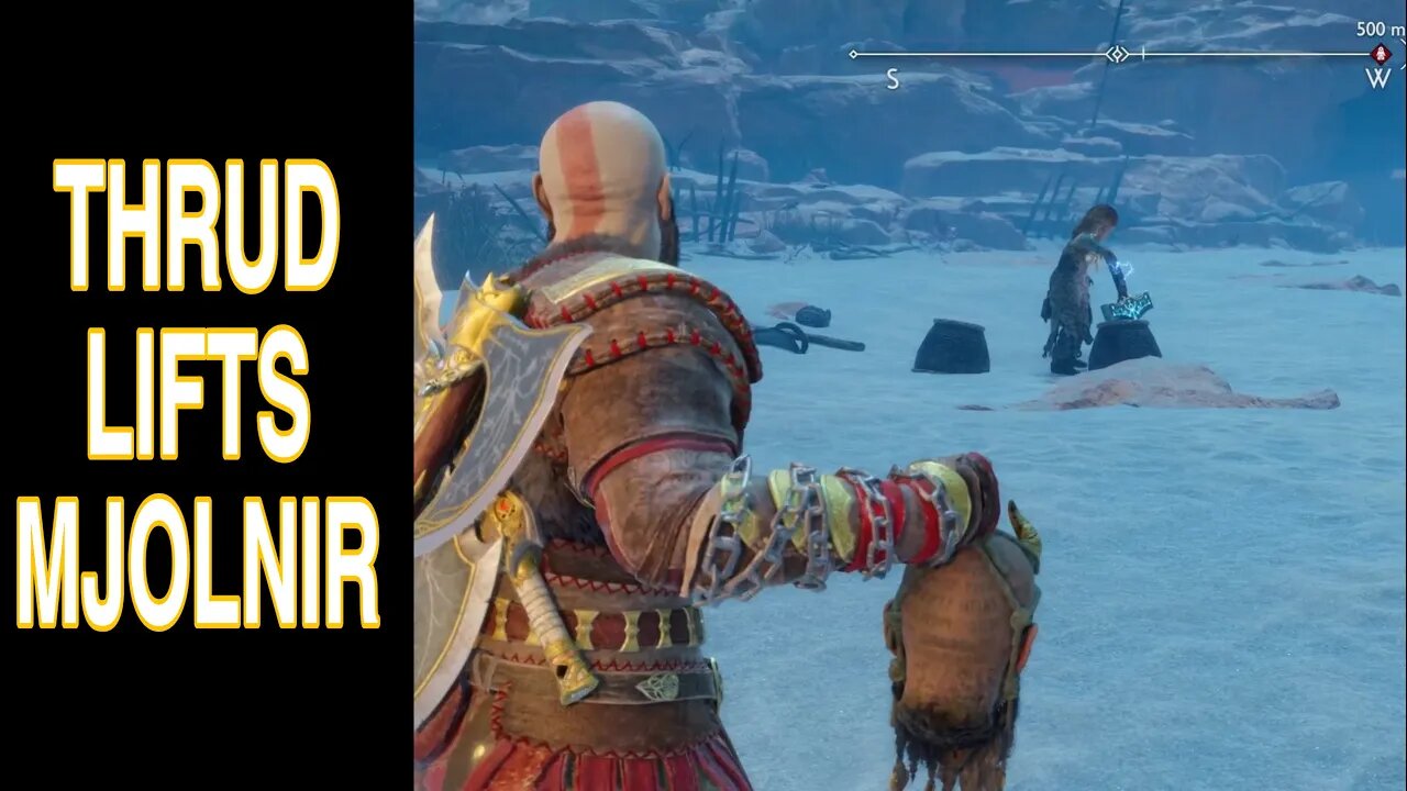 Thrud Lifts Thors Hammer SECRET ENDING God of War Ragnarok PS5 HD