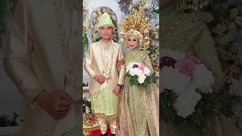 CUTE ! PASANGAN SERASI PENGANTIN PAKAIAN ADAT PALEMBANG INDONESIA #shorts #short #shortvideo