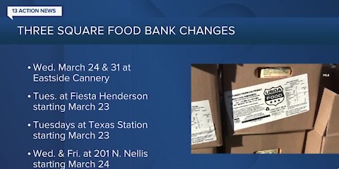 Three Square Food Bank announces changes to food distribution sites