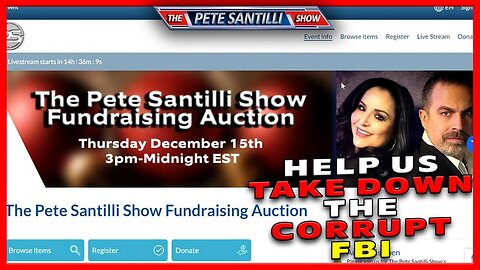 PRE-BID NOW & JOIN US FOR THE PETE SANTILLI SHOW LIVE FUNDRAISING AUCTION Thursday December 15th