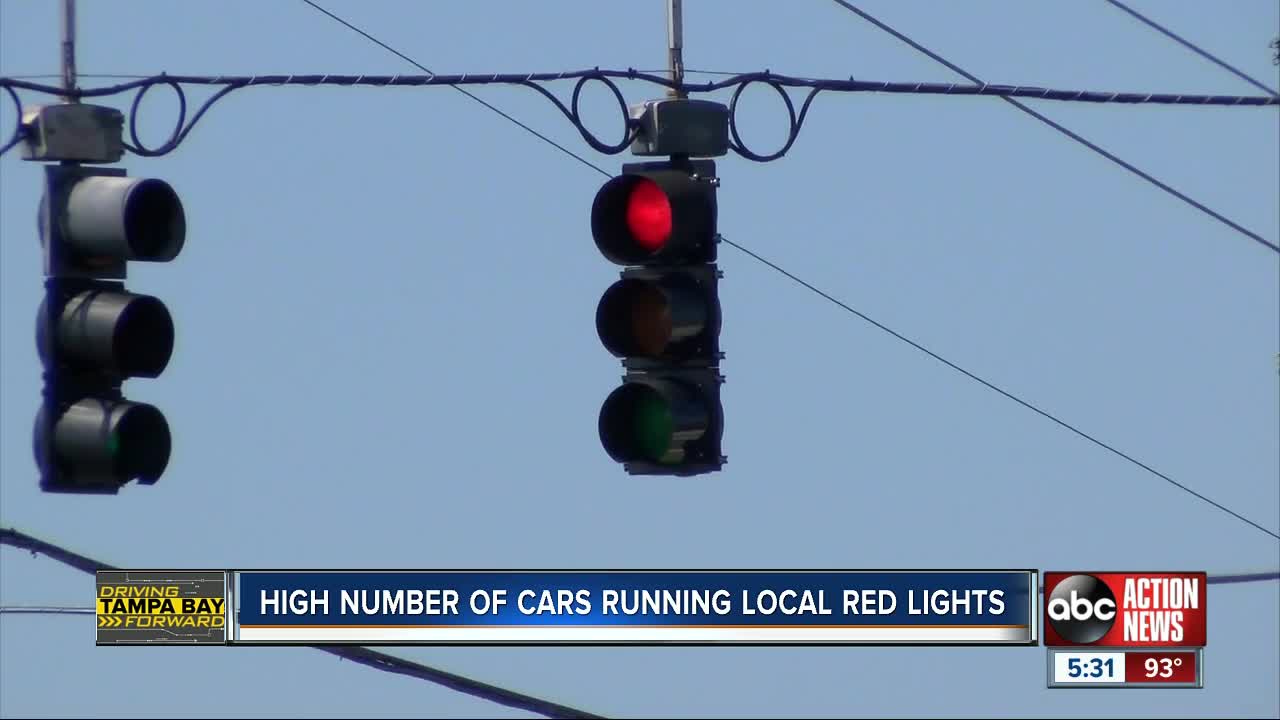 Study shows 10 intersections where the highest numbers of cars run red lights — and two are local