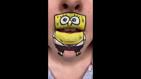 Spongebob cartoon lip sync make up + lip art