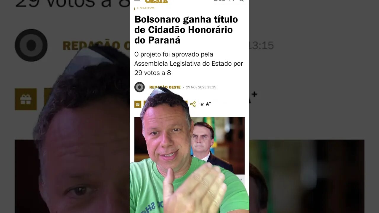 Bolsonaro ganha título honorário no Paraná #shortsvideo