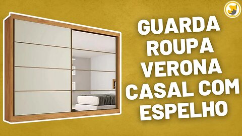 Guarda Roupa Verona Casal com Espelho 2 Portas 4 Gavetas Europa