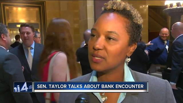 Sen. Taylor talks about bank encounter