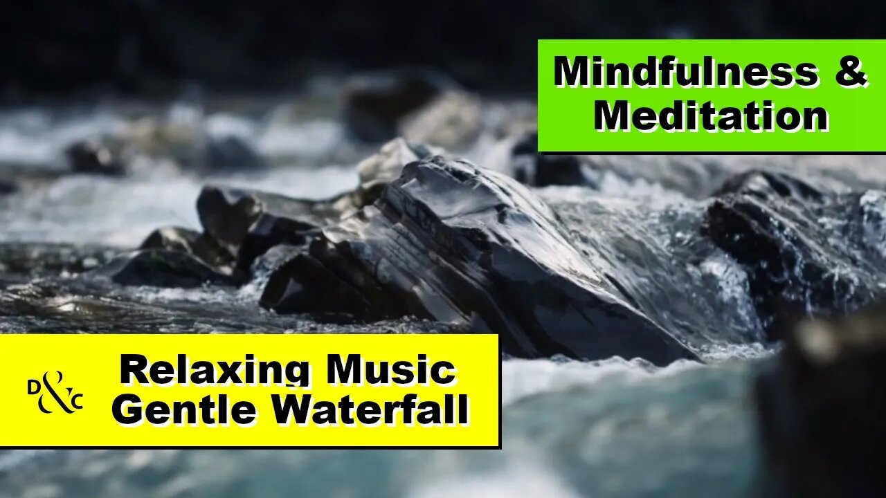 Meditation & Deep Sleep Nature Sounds Ambient & Relaxation Music "Gentle Waterfall" (Black Screen)