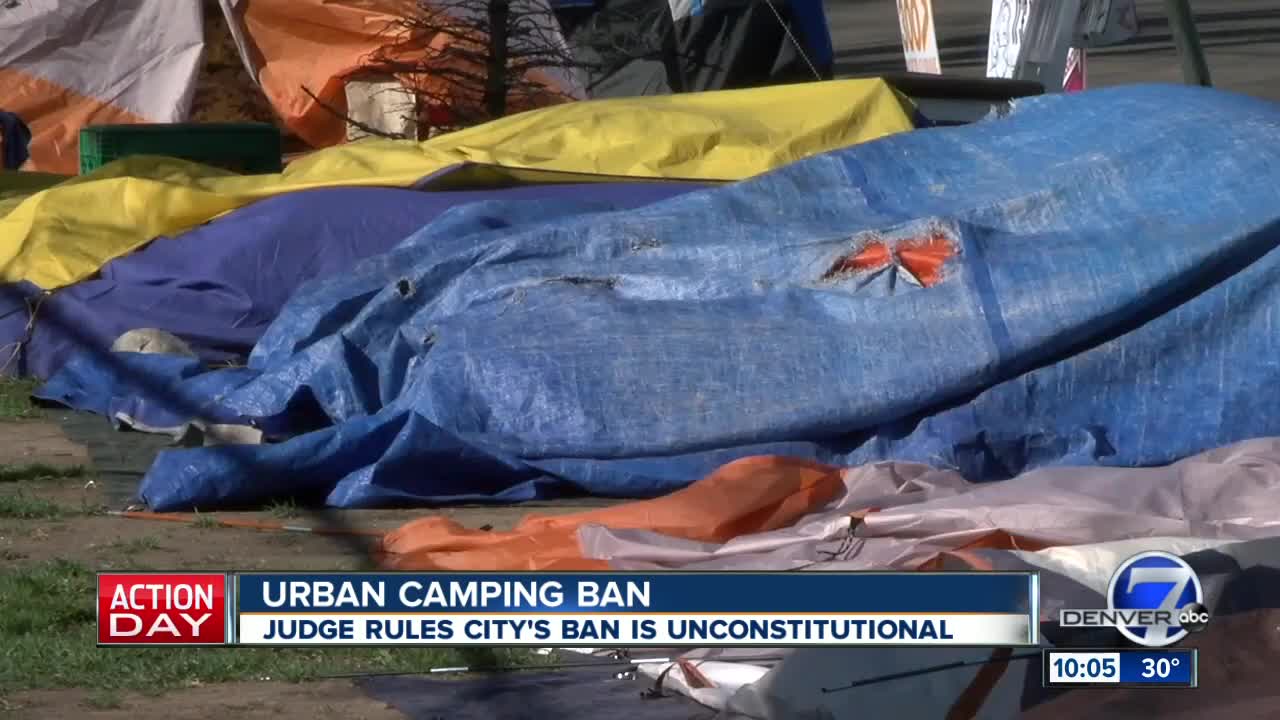 Judge rules that Denver's urban camping ban is unconstitutional o