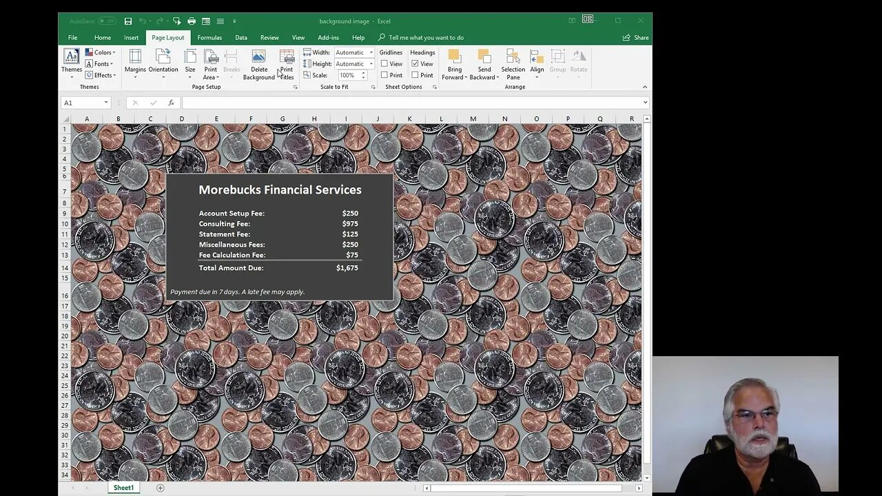 2018 26 Formatting a Background on your Worksheet