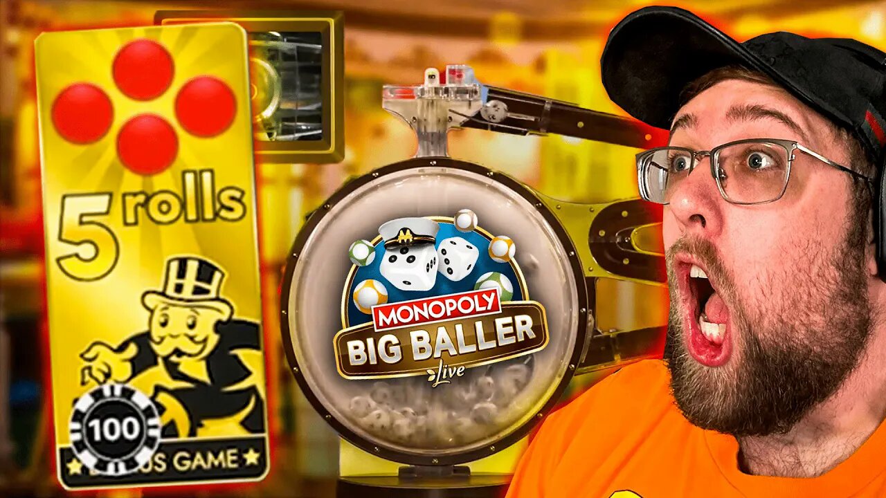 BIG BET ON MONOPOLY BIG BALLER HITS 5 ROLLS!