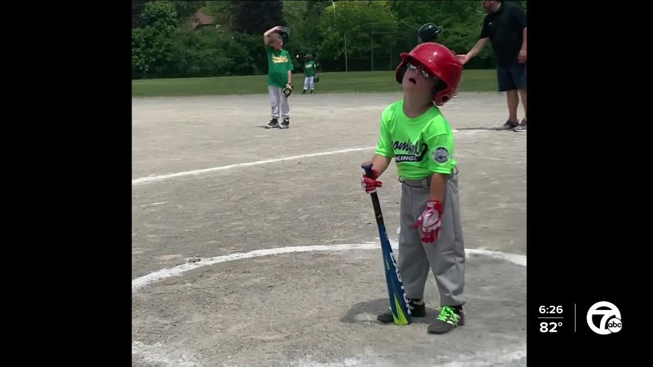 Matthew Galli, Brad's young son, hilarious during hot baseball game