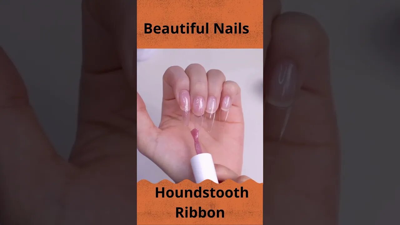 Beautiful Nails Houndstooth Ribbon #short #shorts #nails #beautiful