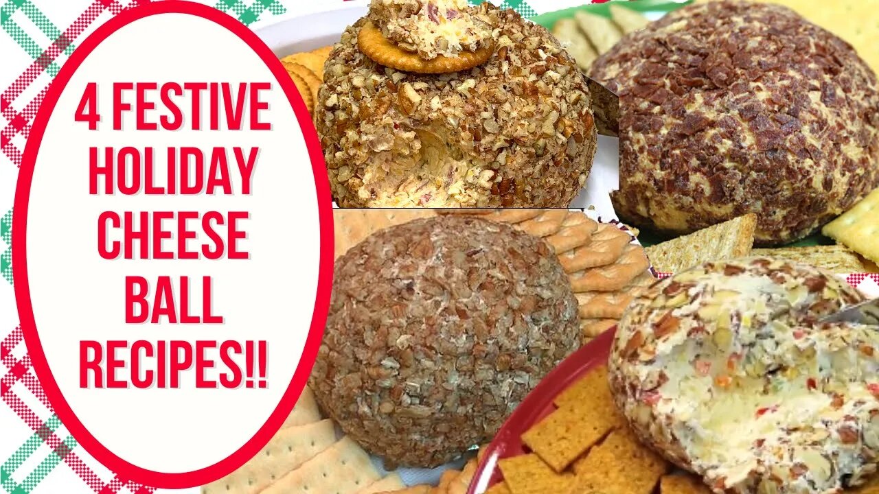 4 FESTIVE HOLIDAY CHEESE BALL RECIPES!!