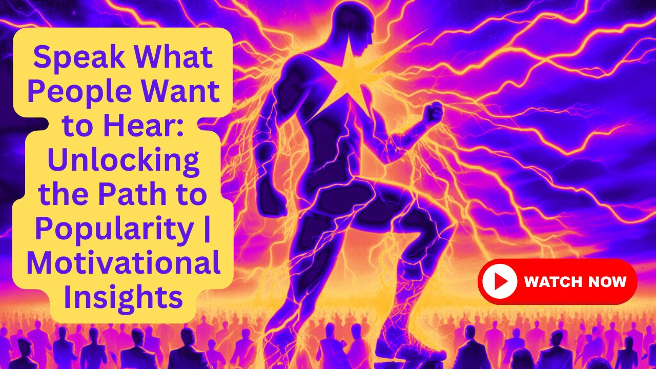 Speak What People Want to Hear: Unlocking the Path to Popularity | Motivational Insights