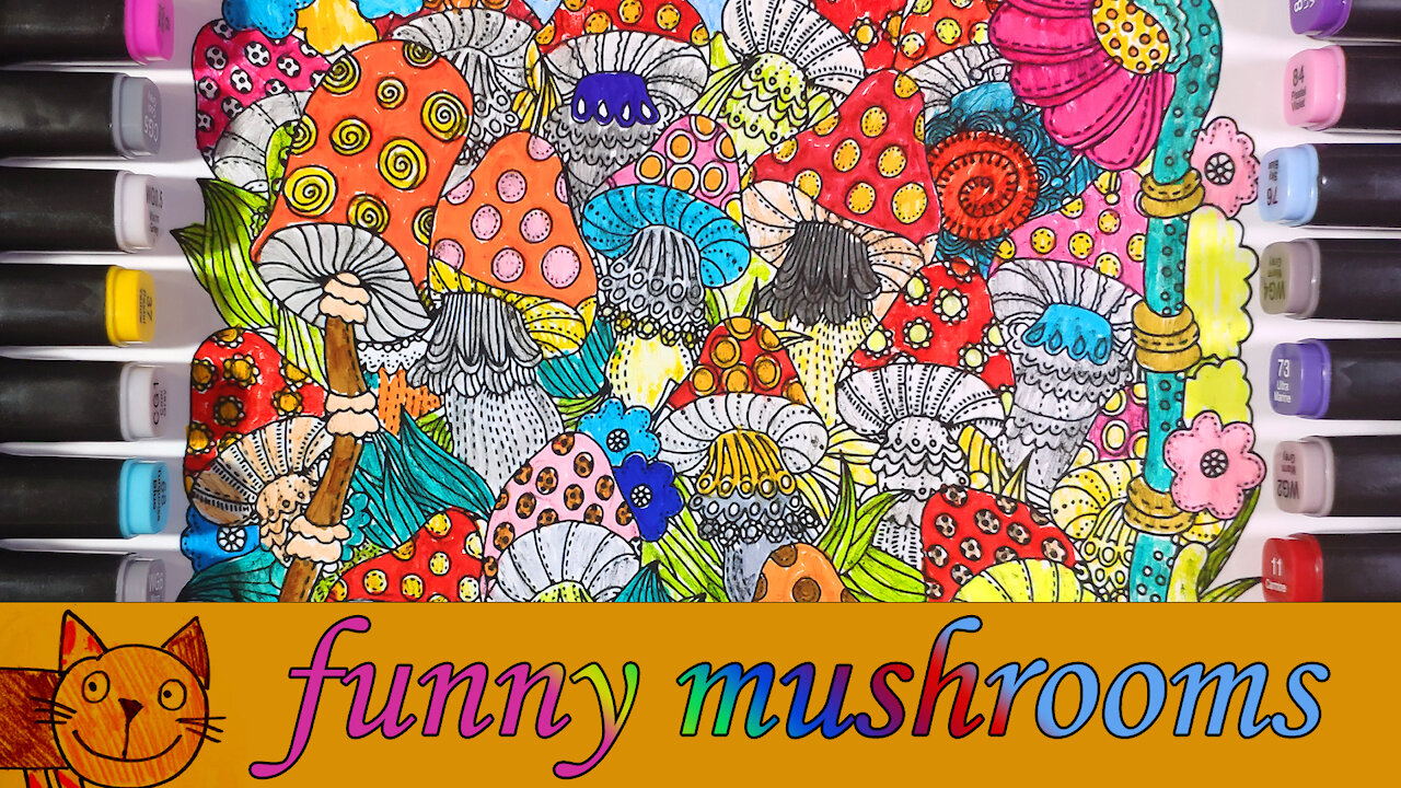 The funniest mushrooms. Drawing. How To Draw Easy.