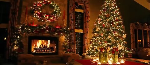 Classic Christmas Music with a Fireplace and Beautiful Background