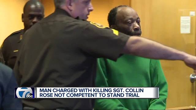 Man charged with killing Sgt. Rose not competent to stand trial