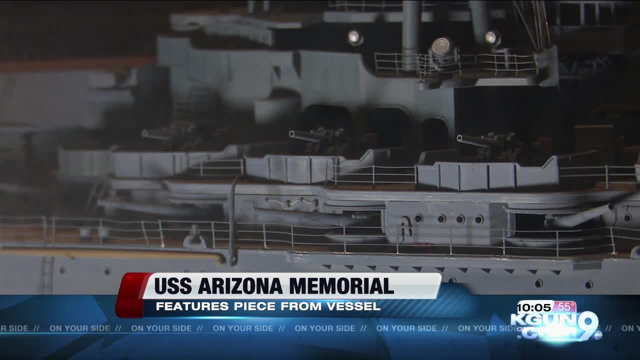 A piece of the USS Arizona now a memorial at Tucson VFW