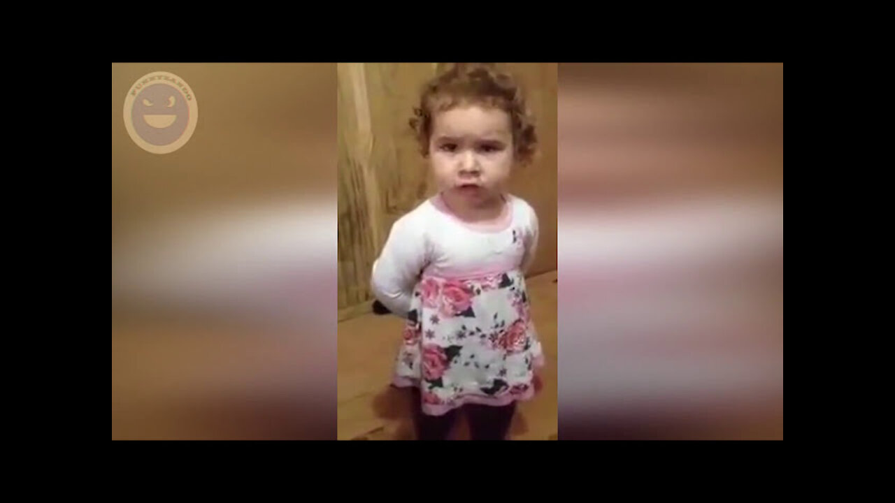 Little girl fighting with very funny mother