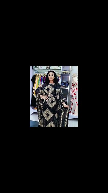 African Design Loose Robe Abaya Dubai Quadrilateral Pattern | ʟɪɴᴋ ɪɴ ᴛʜᴇ ᴅᴇꜱᴄʀɪᴘᴛɪᴏɴ 👇 ᴛᴏ ʙᴜʏ