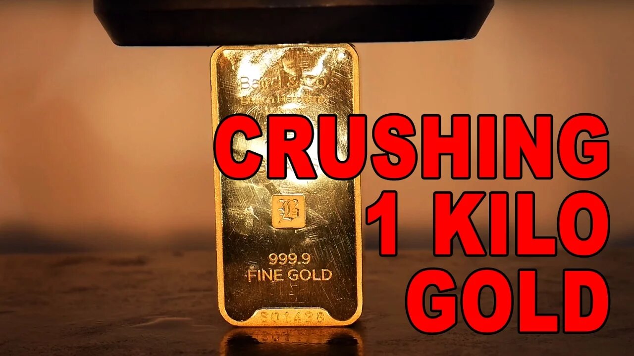 Crushing 1 KILO GOLD BAR with a Hydraulic Press!