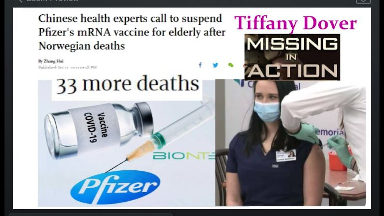 One Month Later Tiffany Dover is Still Dead While Pfizer Vaccine Death's Are Mounting World Wide