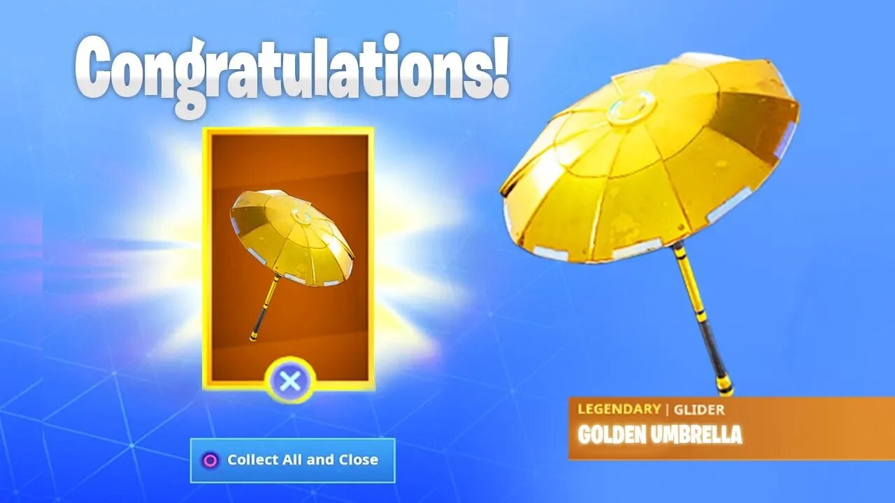 The FREE GOLDEN UMBRELLA in Fortnite..