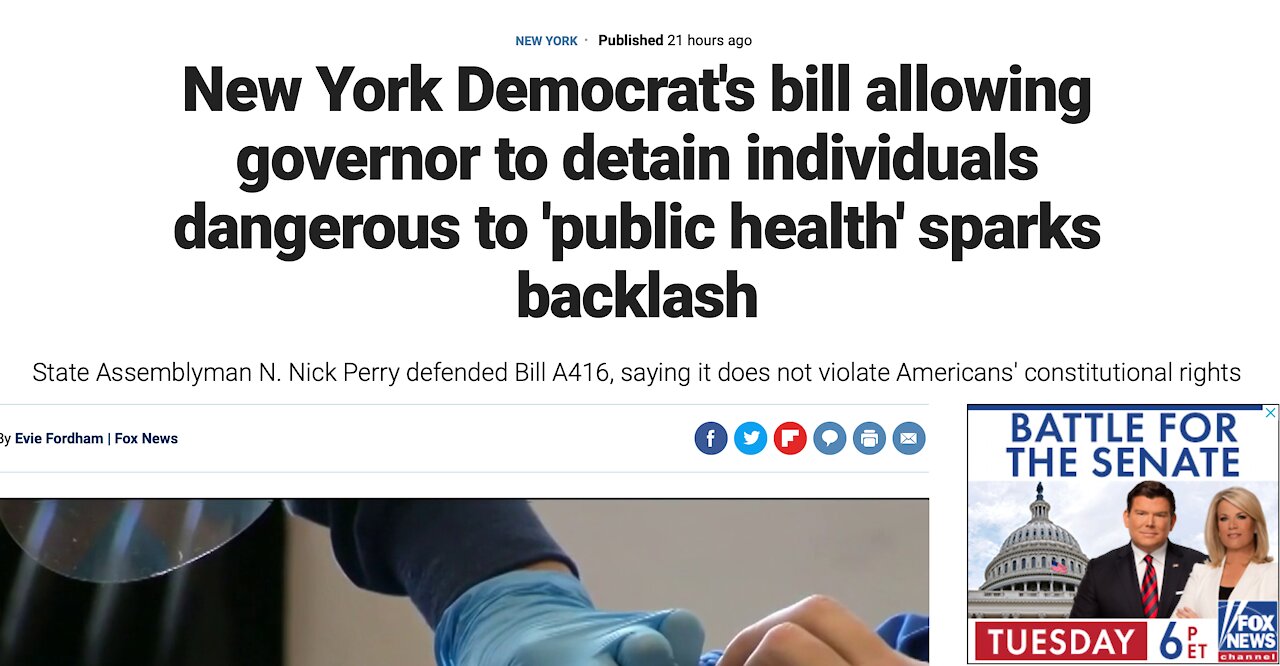 20210104 - NY State Bill Allows for the Detention of "Public Health" threats