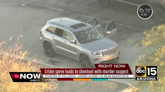 Crime spree leads to shootout with murder suspect