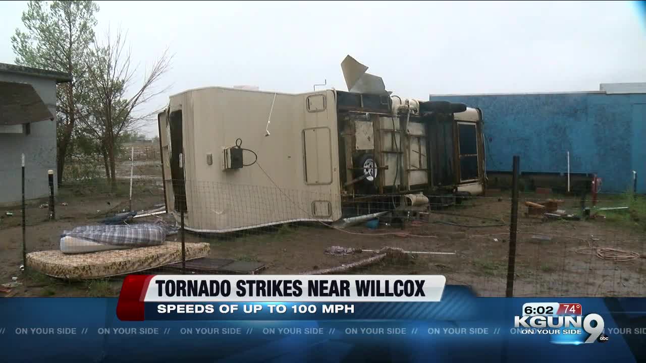 Tornado strikes near Willcox with speeds up to 100 mph