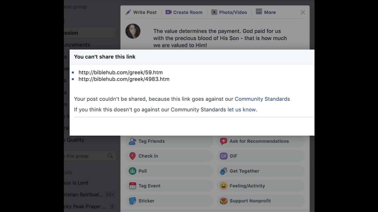 Facebook censoring the Bible again!