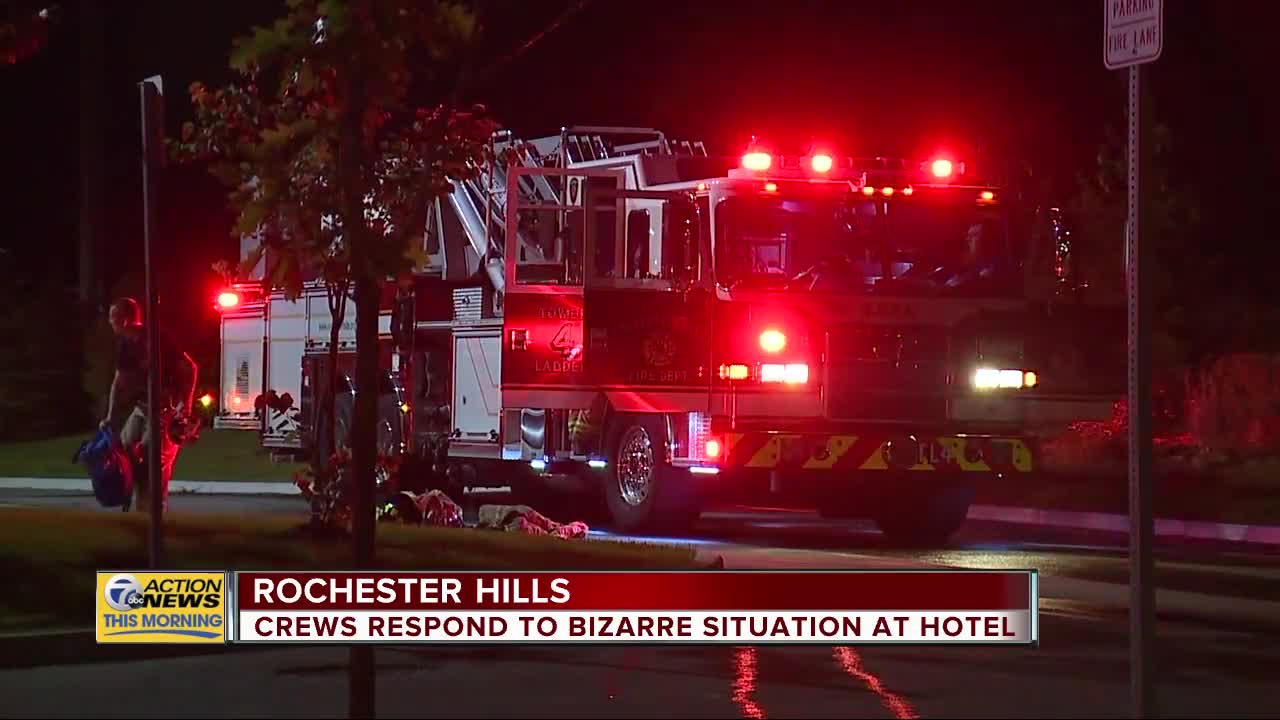 Crews respond to bizarre situation at Rochester Hills hotel