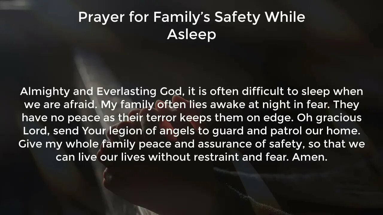 Prayer for Family’s Safety While Asleep (Prayer for Peace in the Home)