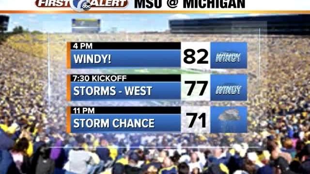 Game day forecast includes strong storms