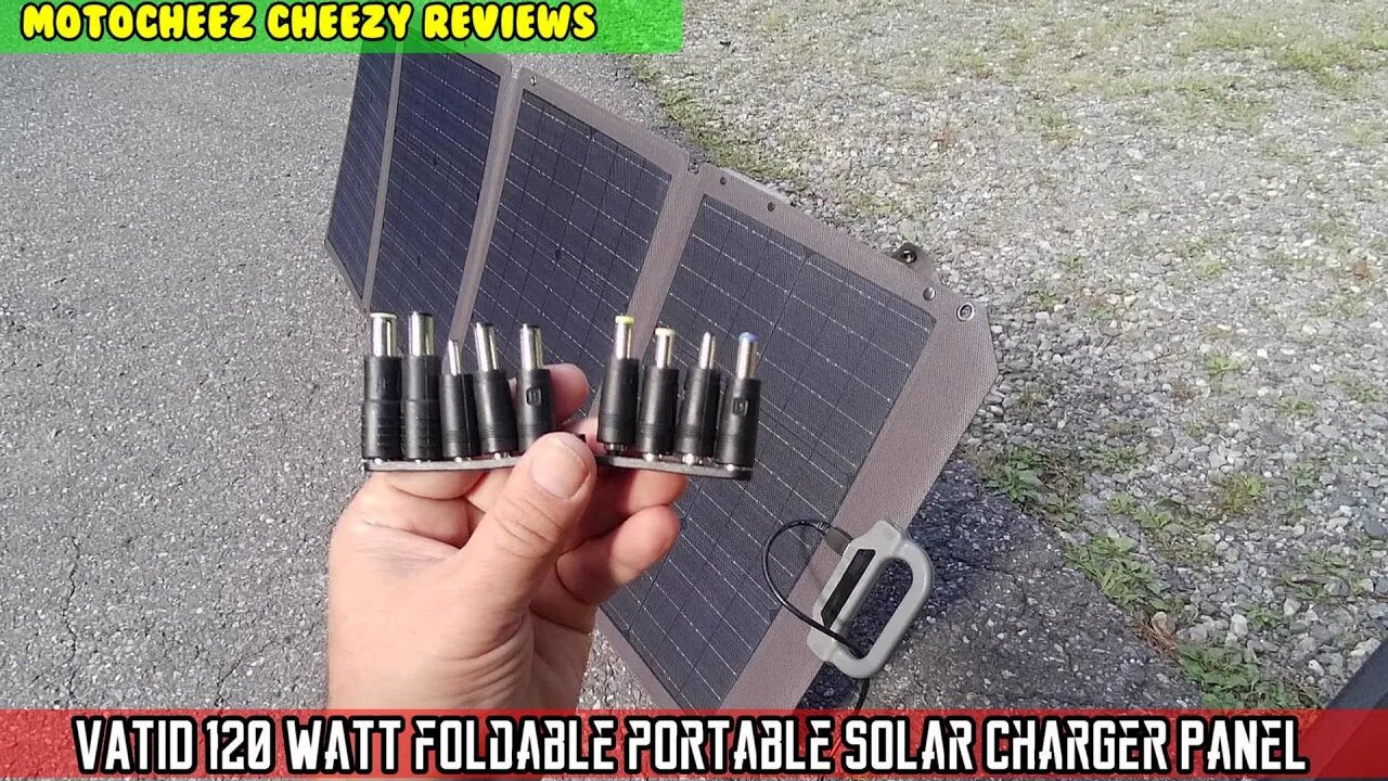 VATID 120 watt foldable portable Solar charger Panel. PPS, QC3.0 USB & DC Output Camping Van RV