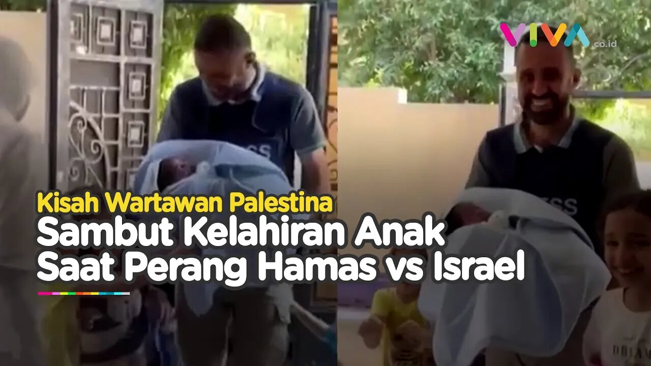 Wartawan Palestina Gendong Bayinya yang Lahir saat Perang Israel vs Hamas Bergolak