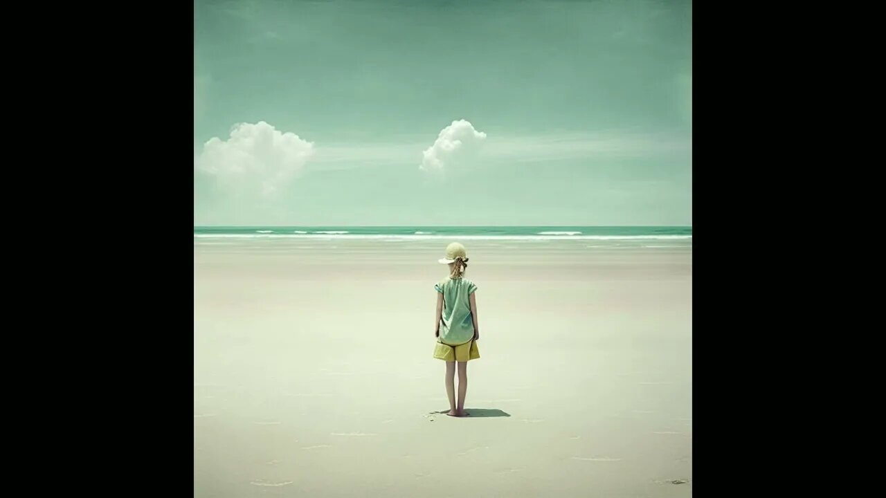 A woman on the sand