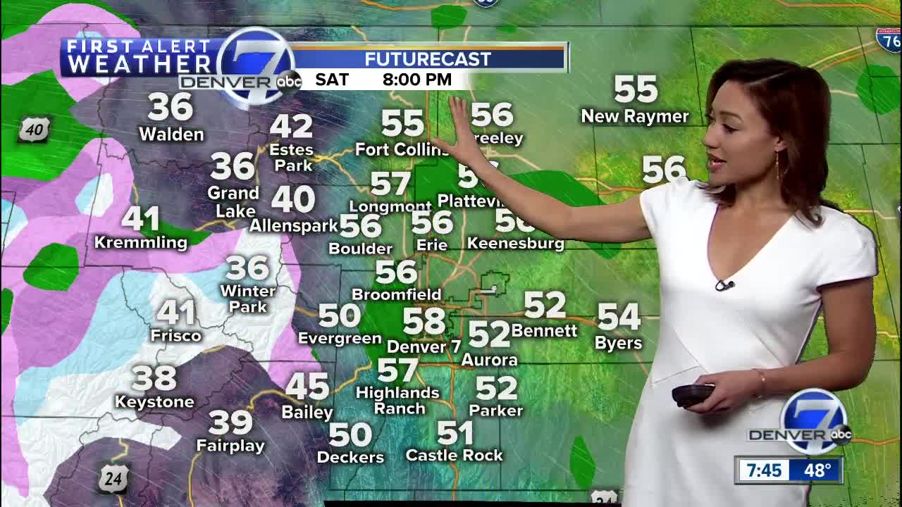 Chance for showers and storms late Saturday, then clearing Sunday over Colorado