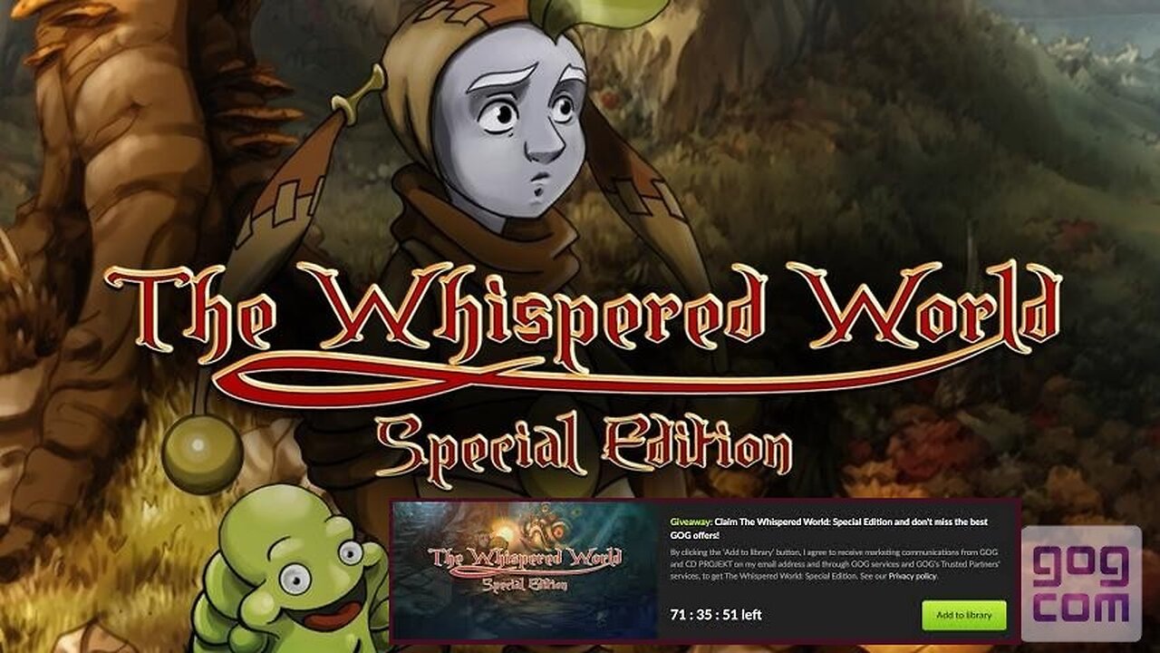 Free Game ! The Whispered World Special Edition ! GOG ! 72 Hours including 13 12 2024