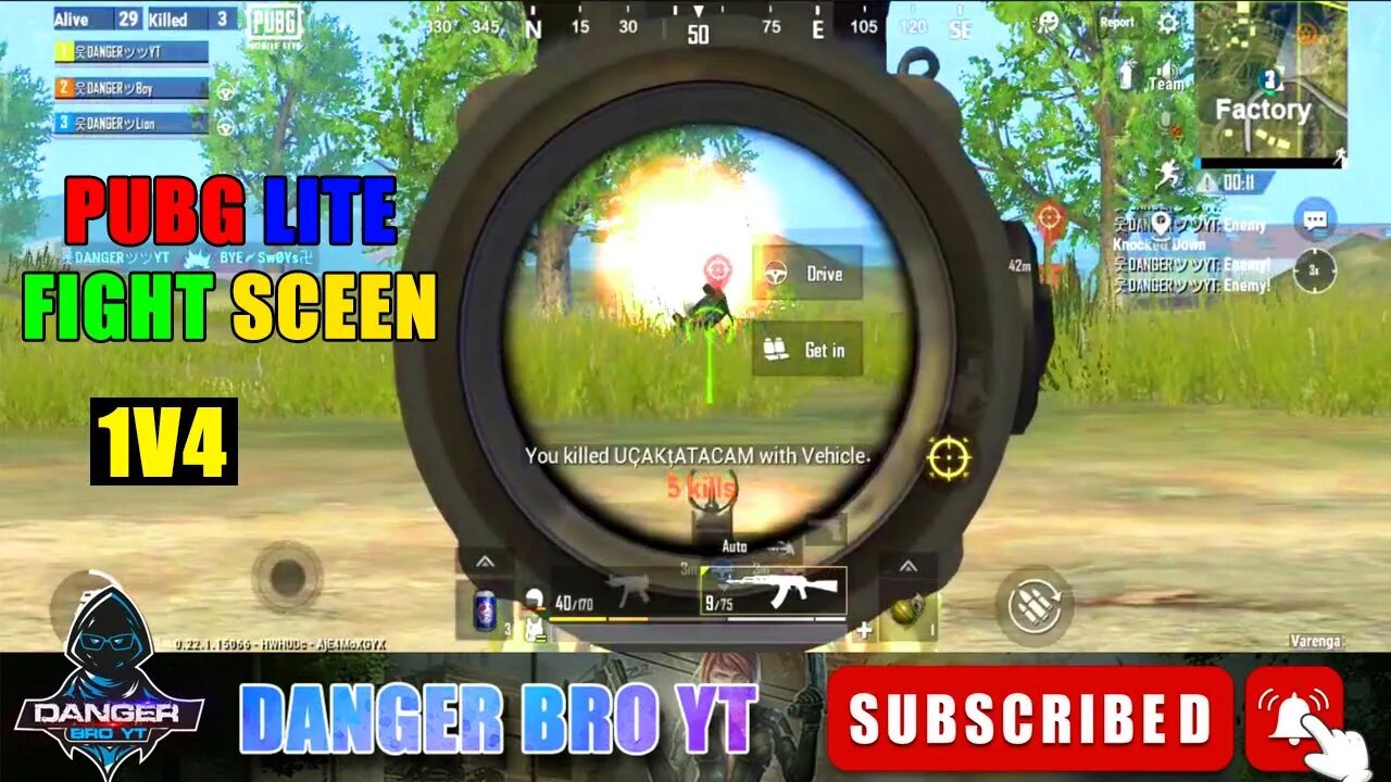 Pubg Lite Fight Sceen Best Fight Sceen in Pubg Mobile Lite Danger Bro YT