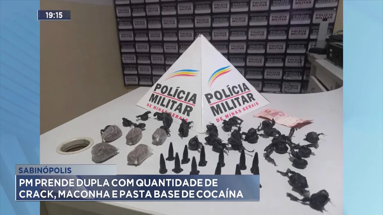 Sabinópolis: PM Prende Dupla com Quantidade de Crack, Maconha e Pasta Base de Cocaína.
