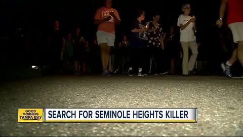 Law enforcement officers search for Seminole Heights killer