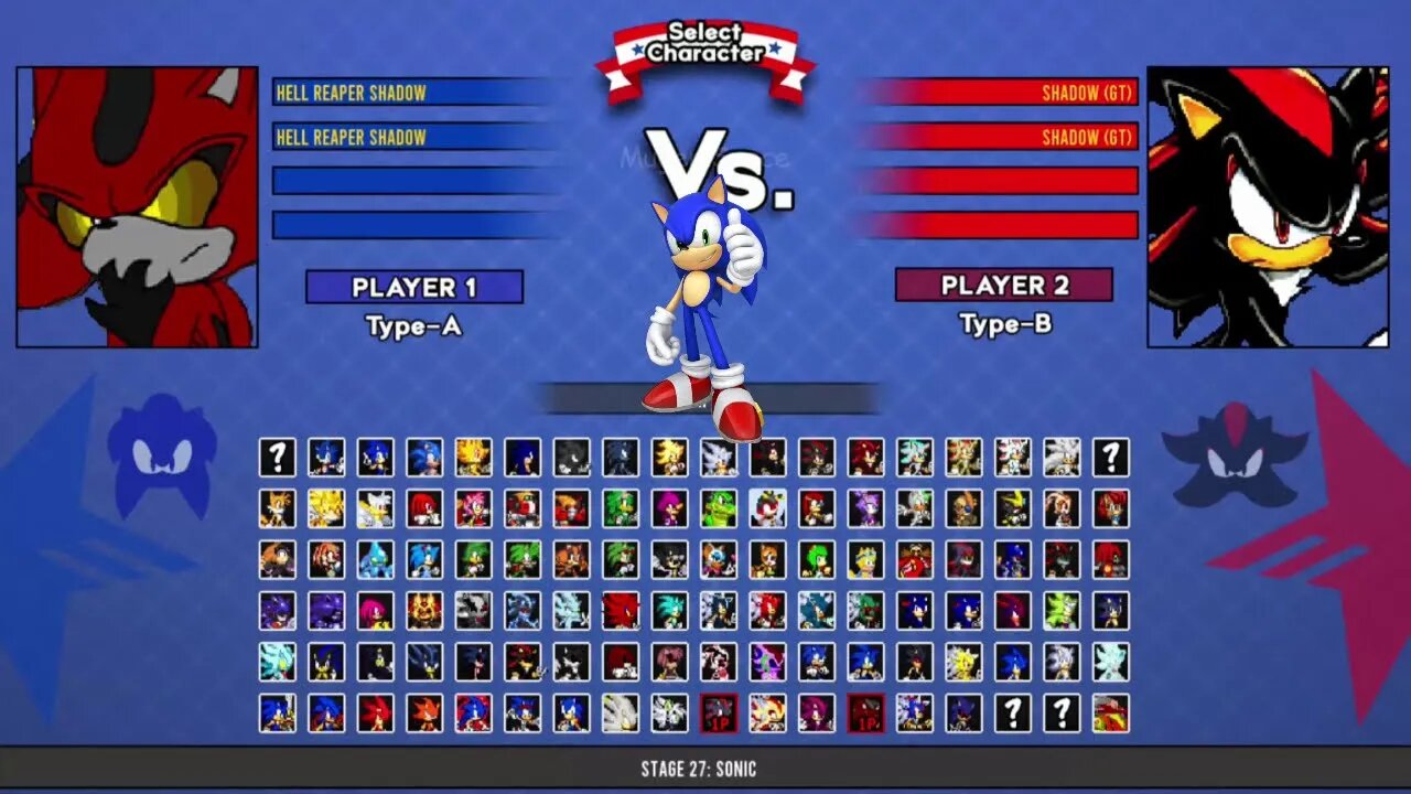 2 Hell Reaper Shadow VS 2 Shadow GT I Sonic Battle MUGEN HD